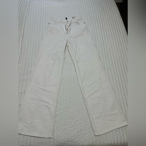 H&M white denim pants. Sipper no longer goes all the way